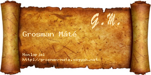 Grosman Máté névjegykártya